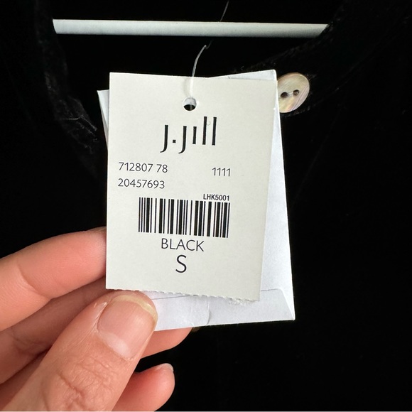 J. Jill Rayon Silk Black Velvet Tunic / Long Sleeve Shirt Size Small - Picture 6 of 11
